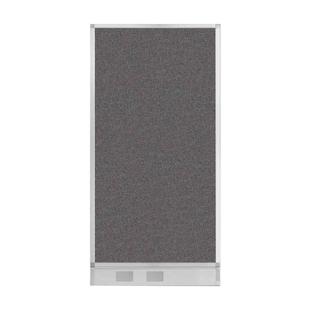 Versare Hush Panel Configurable Cubicle Partition 3' x 6' Charcoal Gray Fabric w/ Cable Channel 1856307